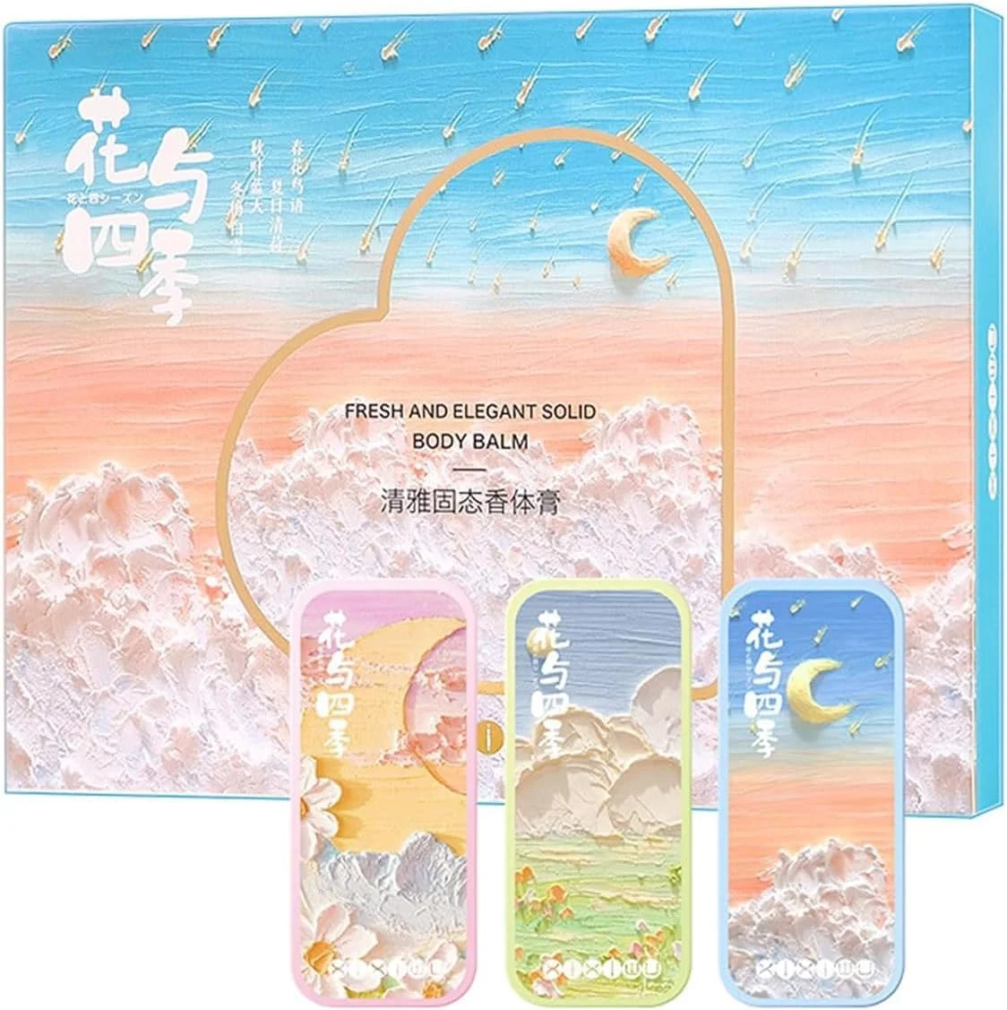 بالم عطر جامد زنانه، بسته 3 عددی عطر جیبی با رایحه طبیعی، مناسب سفر و استفاده آسان، ست بالم معطر با ماندگاری طولانی برای استفاده در حال حرکت و طراوت سریع