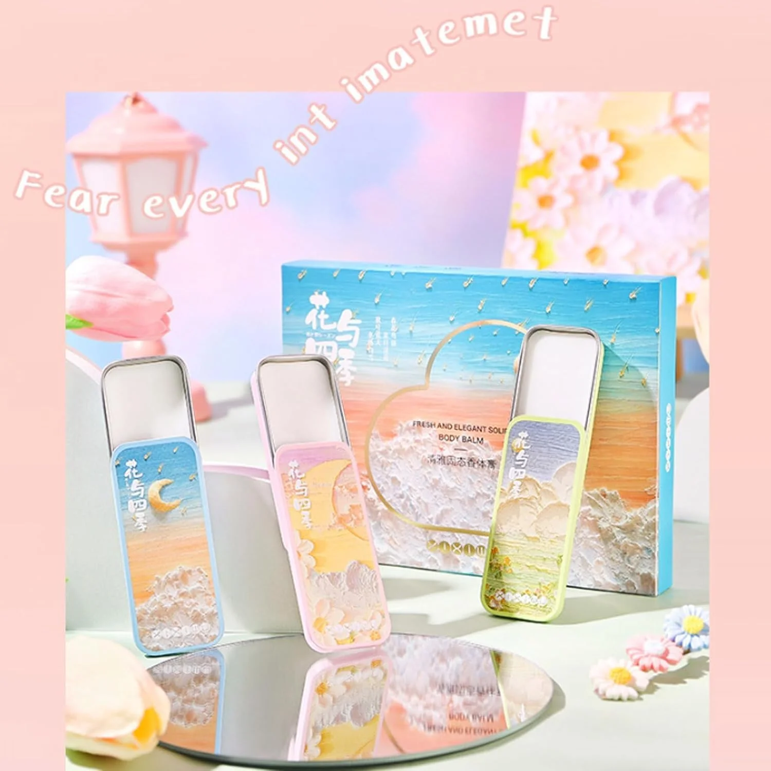 بالم عطر جامد زنانه، بسته 3 عددی عطر جیبی با رایحه طبیعی، مناسب سفر و استفاده آسان، ست بالم معطر با ماندگاری طولانی برای استفاده در حال حرکت و طراوت سریع
