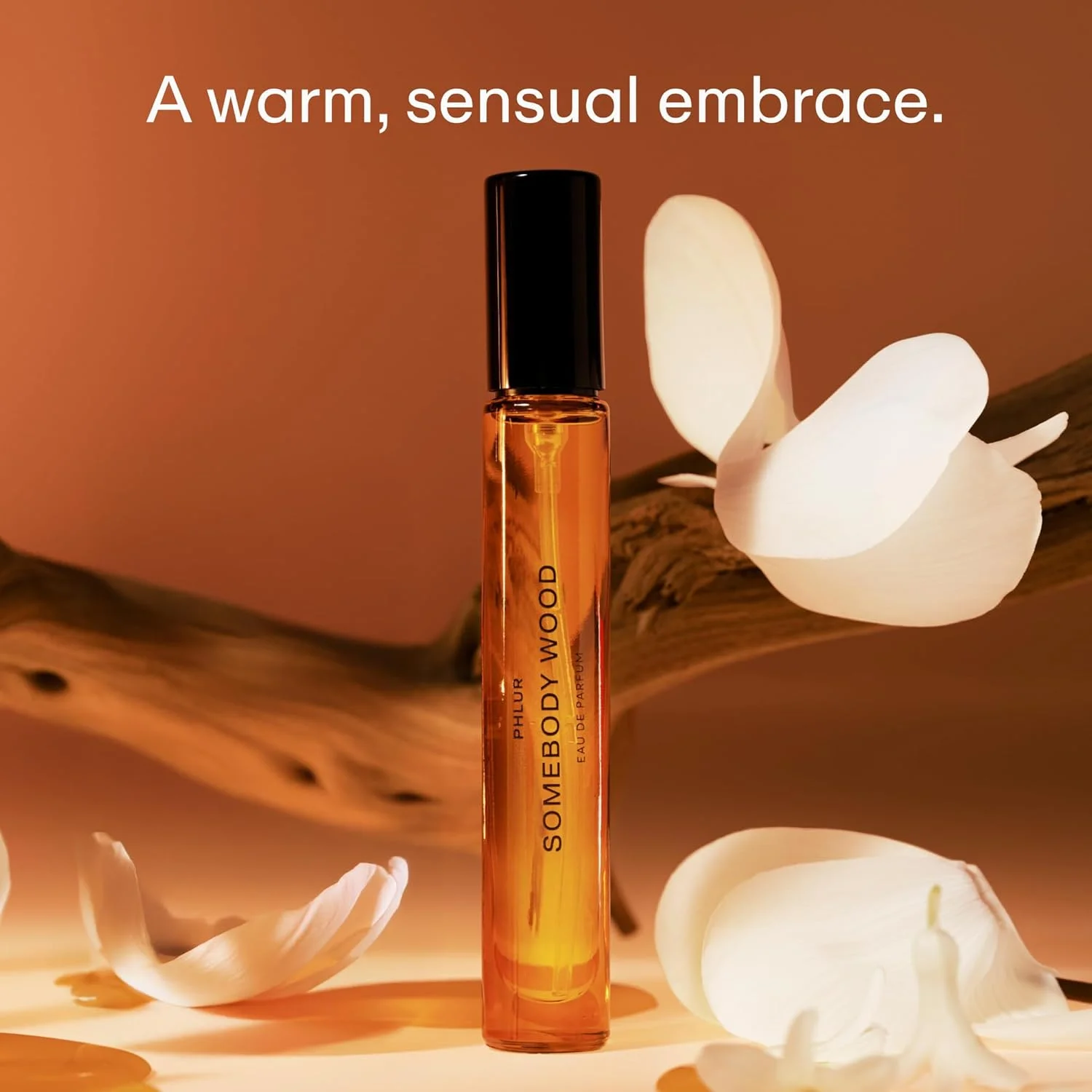 عطر جیبی PHLUR Somebody Wood Eau de Parfum - عطر زنانه و مردانه - عطر چوبی تند با رایحه ترنج، لیمو، چوب سدر، چوب صندل، مشک و وانیل (9.5 میلی لیتر)