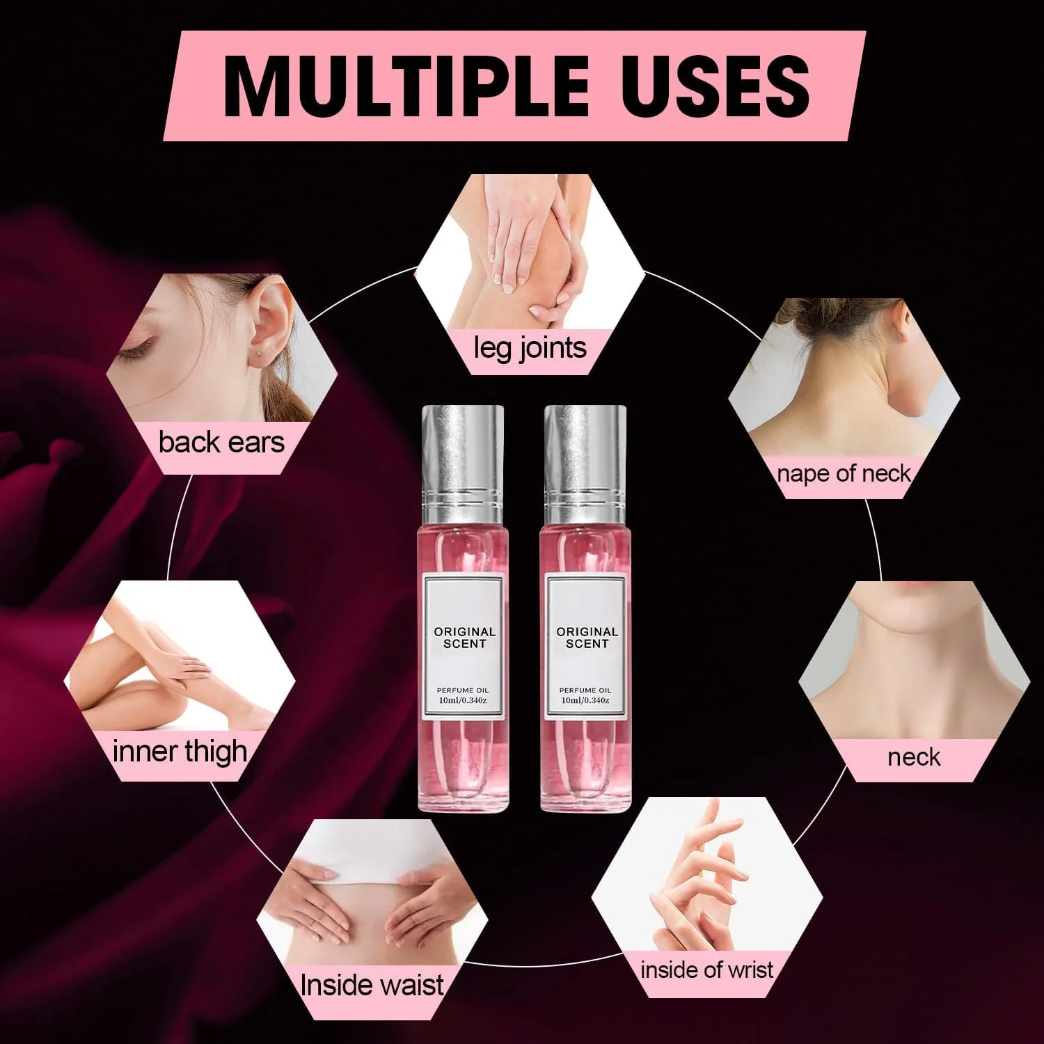 عطر فرمون زنانه، عطر فرمون تقویت شده، عطر رولی فرمون ماندگار برای زنان (2 عدد)