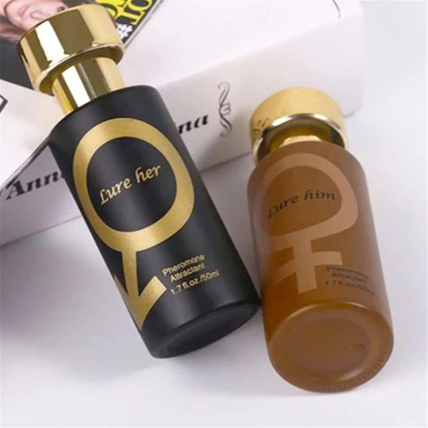 عطر فرمون Golden Lure، عطر جذب کننده بانوان، عطر فرمون جذب کننده مردان، عطر فرمون اکلیلی رمانتیک، اسپری جذب کننده مردان برای زنان (مخلوط-مشکی+طلایی)