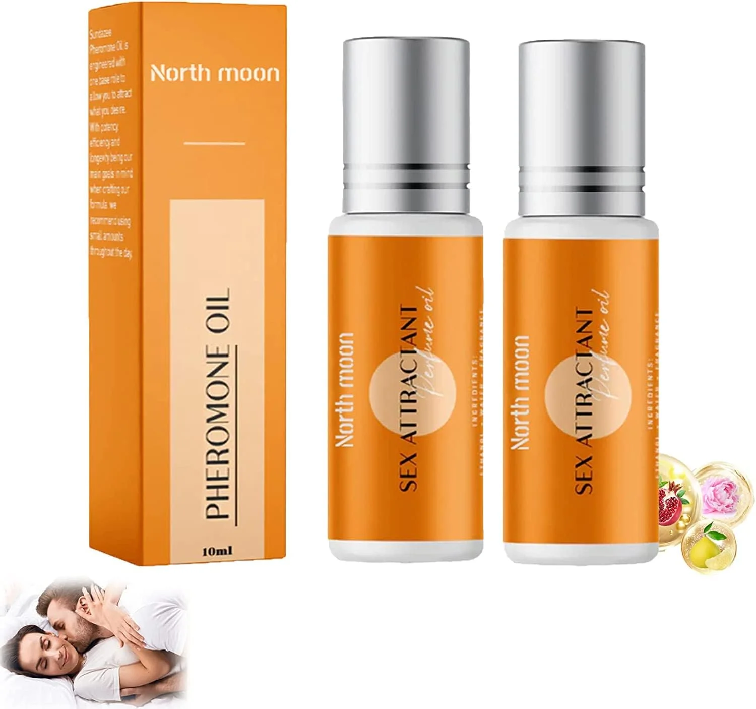 عطر رولی طبیعی آغشته به فرمون با روغن های ضروری، عطر رولی ساندازی، رایحه فرمون ماندگار، یونیسکس، جذب کننده مردان و زنان، عطر روغنی فرمون ساندازی (2 عدد)