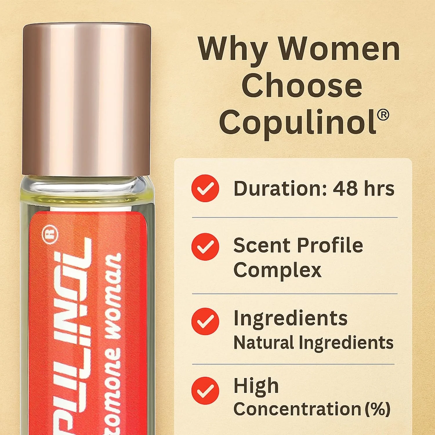Pherolec Global - دنبال حواس خود باشید... COPULINOL 100% فرمون برای زنان، روغن فرمون، فوق العاده قوی برای او، عطر فرمون رولی 10 میلی لیتر Pherolec Global - دنبال حواس خود باشید... COPULINOL 100% فرمون برای زنان، روغن فرمون، فوق العاده قوی برای او، عطر فرمون رولی 10 میلی لیتر