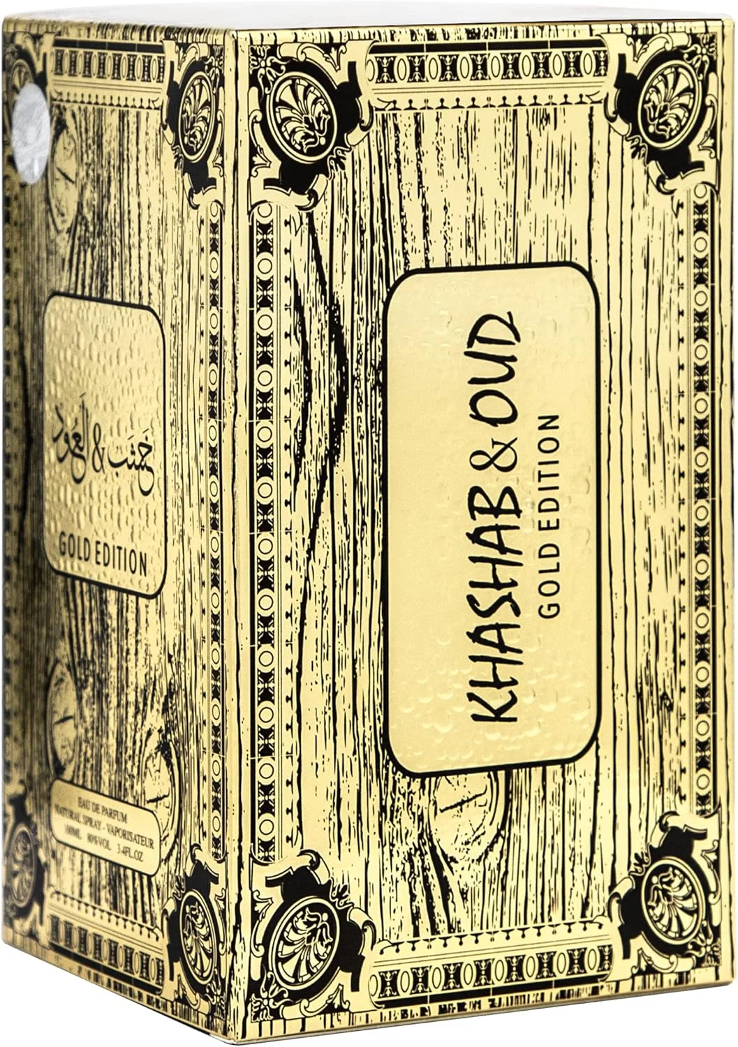 ادکلن مردانه و زنانه عربیاتی مدل Khashab & Oud GOLD از برند My Perfumes، با رایحه ماندگار عربی، حجم 100 میلی لیتر ادکلن مردانه و زنانه عربیاتی مدل Khashab & Oud GOLD از برند My Perfumes، با رایحه ماندگار عربی، حجم 100 میلی لیتر