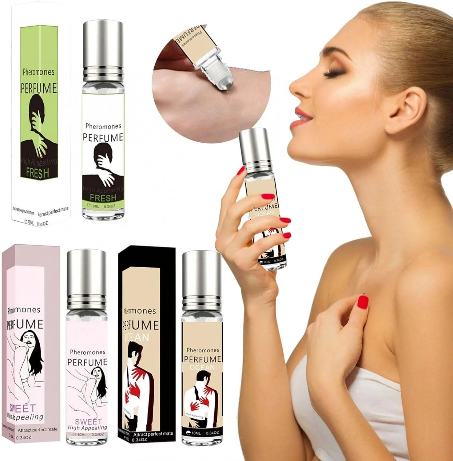 عطر زنانه و مردانه ماندگار فرمون ادو تویلت با رایحه اقیانوسی شیرین و تازه 10 میلی لیتر