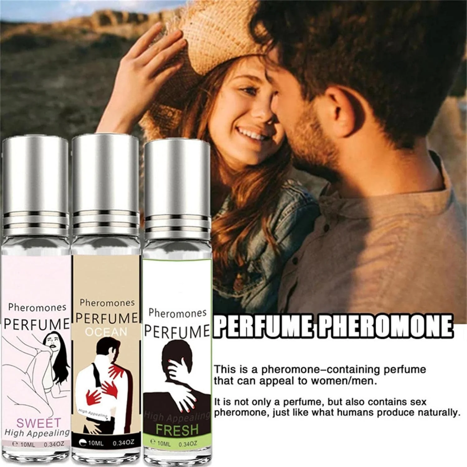 عطر زنانه و مردانه ماندگار فرمون ادو تویلت با رایحه اقیانوسی شیرین و تازه 10 میلی لیتر