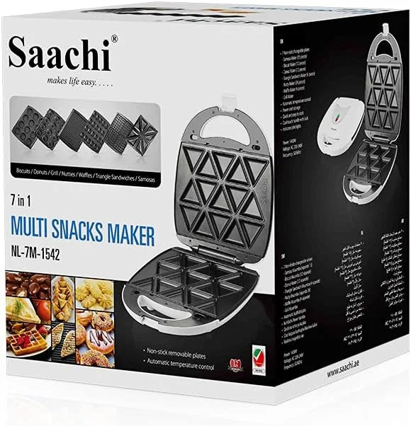 دستگاه اسنک ساز 7 در 1 ساچی مدل NL-7M-1542-BK با صفحات جداشدنی دستگاه اسنک ساز 7 در 1 ساچی مدل NL-7M-1542-BK با صفحات جداشدنی