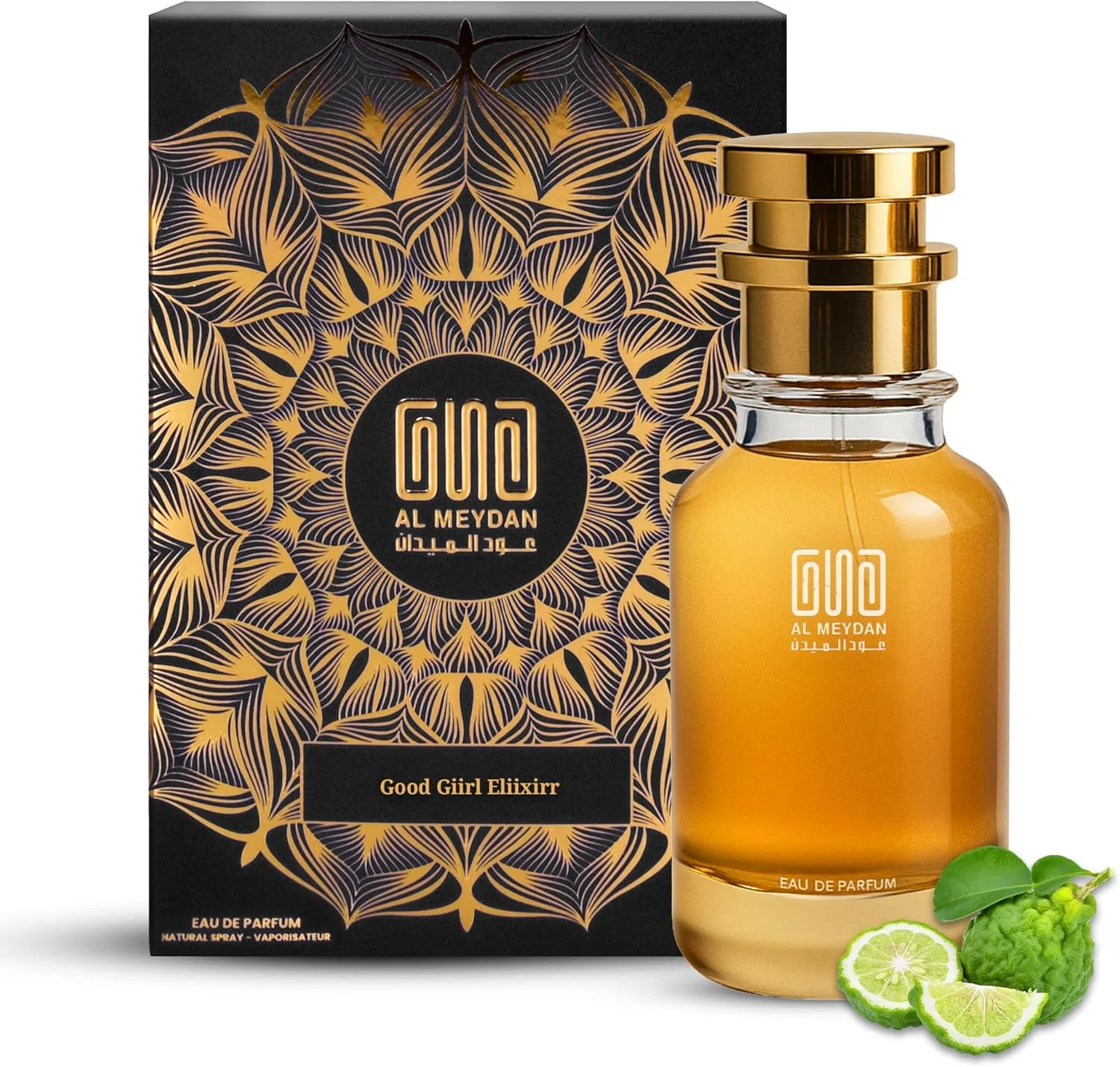 عطر روغنی زنانه عود المیدان – الهام گرفته از گود گرل الیکسیر – رایحه شیرین گلی وانیلی بدون الکل با ترنج، رز، یلانگ یلانگ، نعناع هندی و وانیل گرم (80 میلی لیتر)