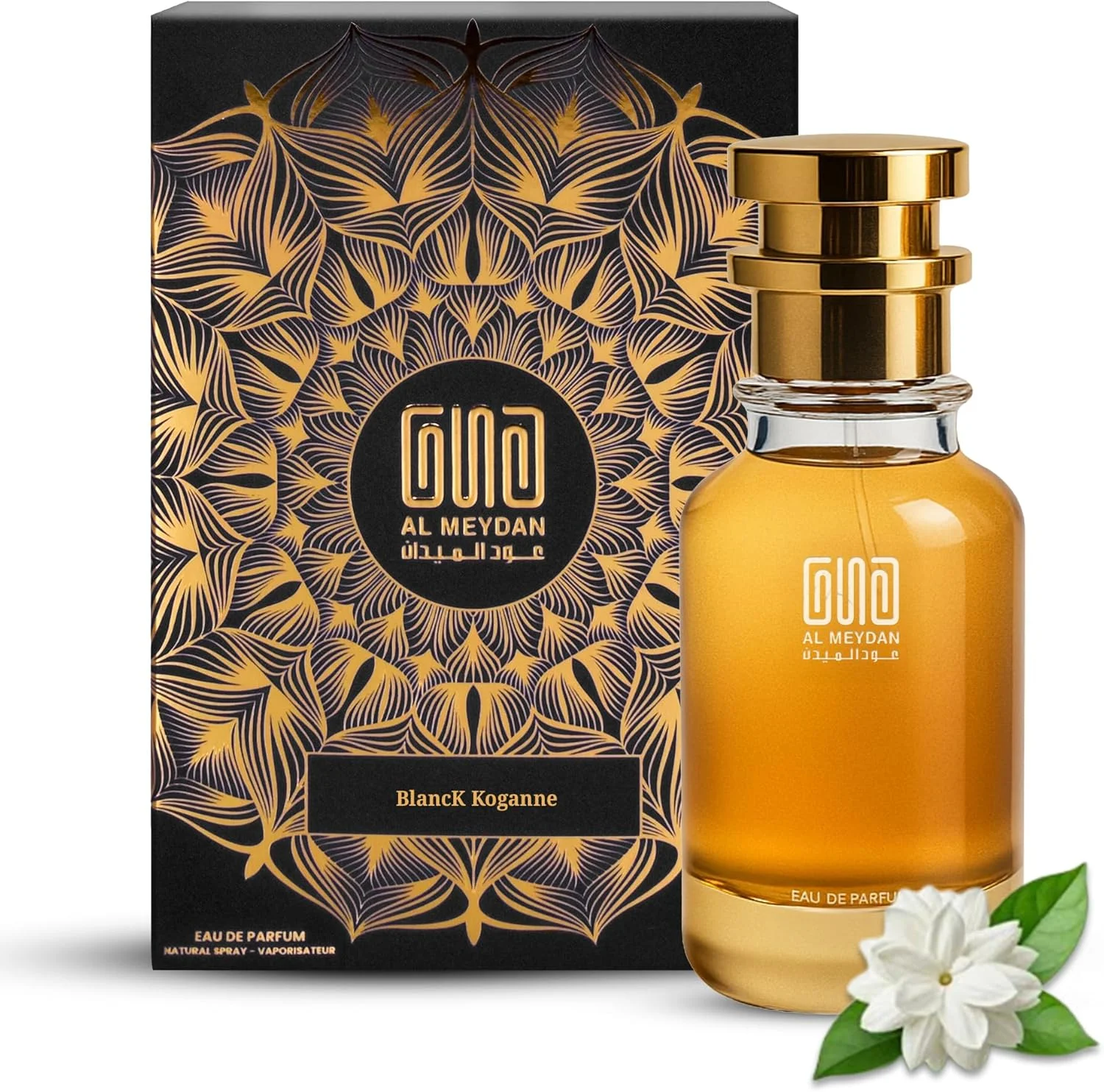 عطر روغنی عود المیدان زنانه و مردانه – الهام گرفته از BlancK Koganne – رایحه بدون الکل با آلدئیدها، یاس، مشک سفید، گل سوسن، نعناع هندی و وتیور – ماندگاری طولانی (80 میلی لیتر)