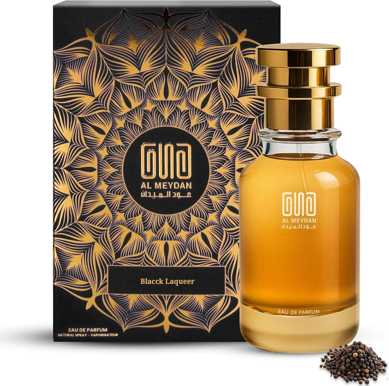 عطر روغنی عود المیدان زنانه و مردانه – الهام گرفته از بلک لاکر – رایحه بدون الکل با جوهر، وینیل، چوب آبنوس و اولیبانوم – ماندگاری طولانی، جسورانه و مرموز (80 میلی لیتر)