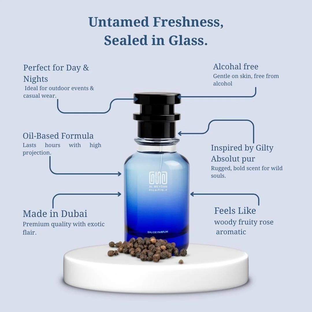 عطر روغنی عود المیدان زنانه – الهام گرفته از گوچی گیلتی ابسولوت – رایحه ماندگار شیپر میوه ای با توت سیاه، رز و عنبر – ماندگاری 10-12 ساعته – رایحه جسورانه زنانه (80 میلی لیتر) عطر روغنی عود المیدان زنانه – الهام گرفته از گوچی گیلتی ابسولوت – رایحه ماندگار شیپر میوه ای با توت سیاه، رز و عنبر – ماندگاری 10-12 ساعته – رایحه جسورانه زنانه (80 میلی لیتر)