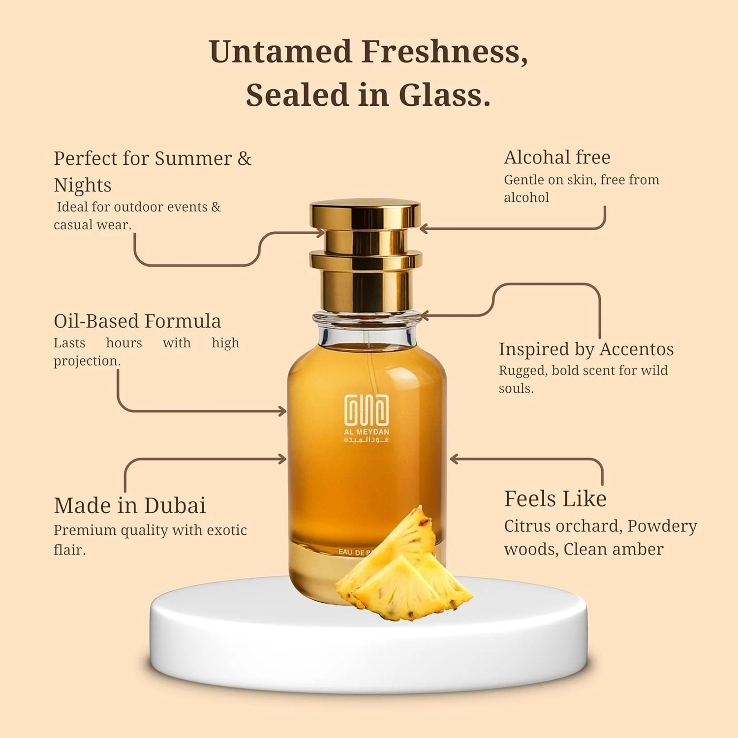 عطر روغنی عود المیدان مردانه و زنانه – مشابه عطر Accennto Xeerjoffe با رایحه میوه ای، گلی و مشک با نت های زنبق، عنبر و چوب – بدون الکل، ماندگاری 10 ساعته (100 میلی لیتر) عطر روغنی عود المیدان مردانه و زنانه – مشابه عطر Accennto Xeerjoffe با رایحه میوه ای، گلی و مشک با نت های زنبق، عنبر و چوب – بدون الکل، ماندگاری 10 ساعته (100 میلی لیتر)