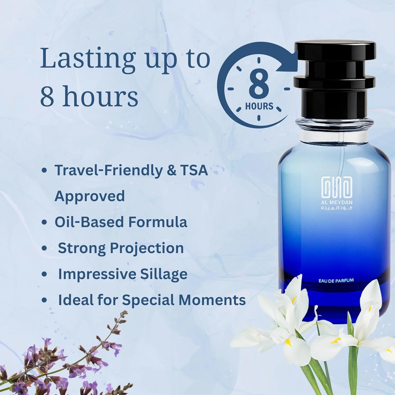 عطر روغنی عود المیدان زنانه - الهام گرفته از وایت تی لیزبت آردن، رایحه ای تازه، گلی و چوبی با نت های چای سفید، عنبر و دانه تونکا - بدون الکل - ماندگاری 10 ساعته برای ظرافت روزانه (50 میلی لیتر)
