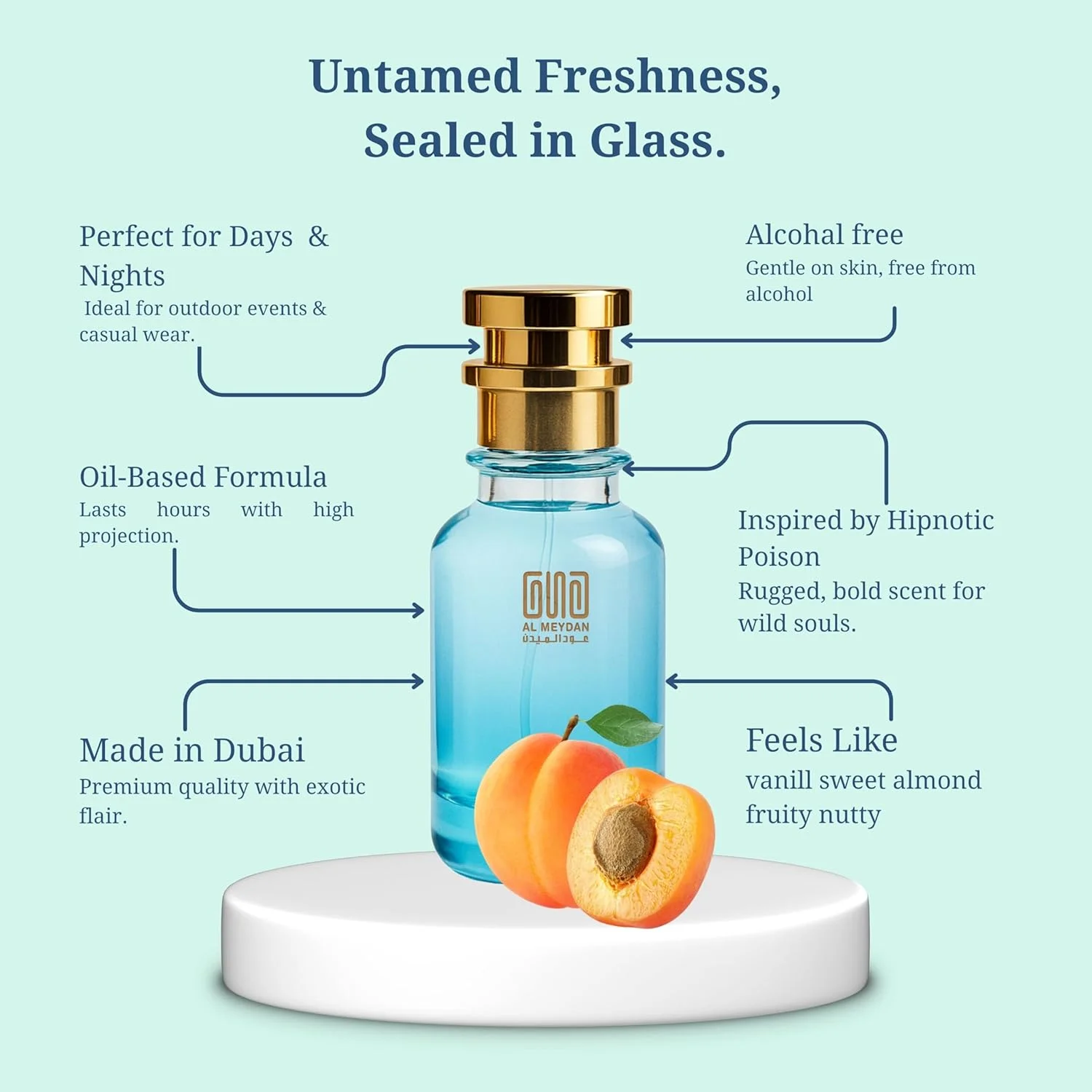 عطر روغنی زنانه عود المیدان – الهام گرفته از هیپنوتیک پویزن دیور – رایحه بادام شیرین و ادویه ای و وانیل – ماندگاری طولانی بیش از 12 ساعت – مناسب برای استفاده در شب (80 میلی لیتر)