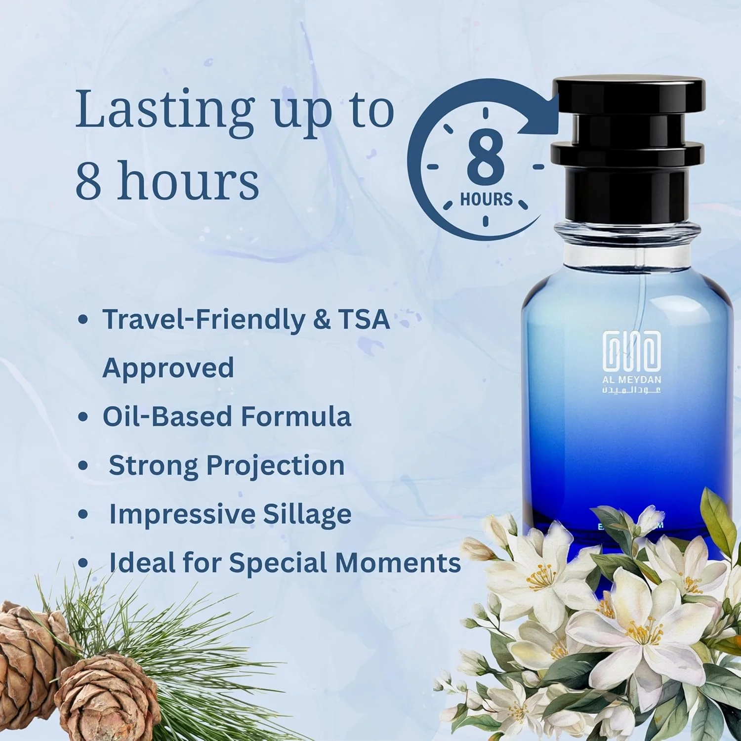 عطر روغنی عود المیدان مردانه و زنانه – الهام گرفته از عطر گلدار مشکدار ظریف سال 1957 با رایحه مشک سفید، یاس و وانیل – بدون الکل، ماندگاری بیش از 10 ساعت (50 میلی لیتر) عطر روغنی عود المیدان مردانه و زنانه – الهام گرفته از عطر گلدار مشکدار ظریف سال 1957 با رایحه مشک سفید، یاس و وانیل – بدون الکل، ماندگاری بیش از 10 ساعت (50 میلی لیتر)