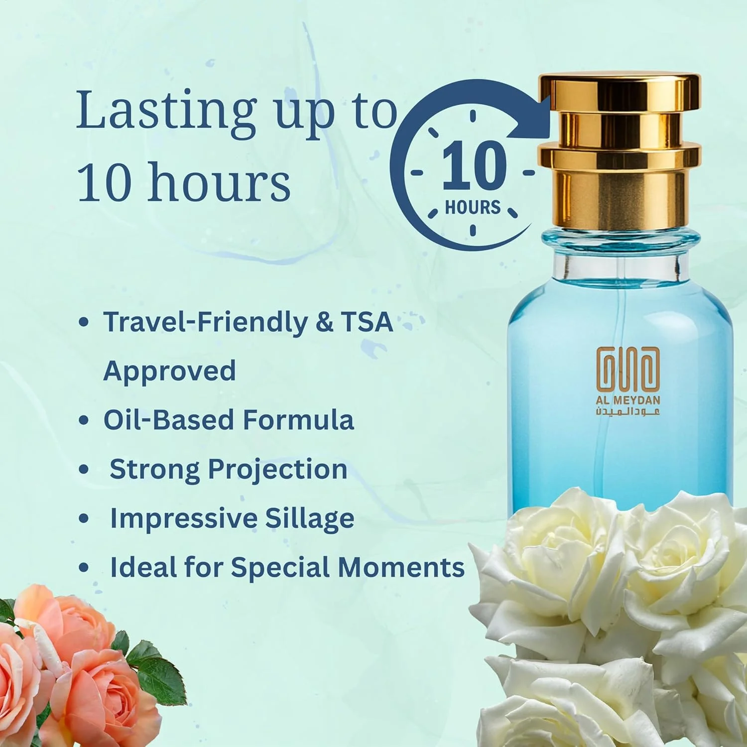 عطر روغنی عود المیدان زنانه – الهام گرفته از رز موسک، رایحه گرم گلدار مشک با رز مراکشی، ادویهها و نعناع هندی – بدون الکل – ماندگاری 8 ساعته برای ظرافت جسورانه زنانه (50 میلی لیتر) عطر روغنی عود المیدان زنانه – الهام گرفته از رز موسک، رایحه گرم گلدار مشک با رز مراکشی، ادویهها و نعناع هندی – بدون الکل – ماندگاری 8 ساعته برای ظرافت جسورانه زنانه (50 میلی لیتر)