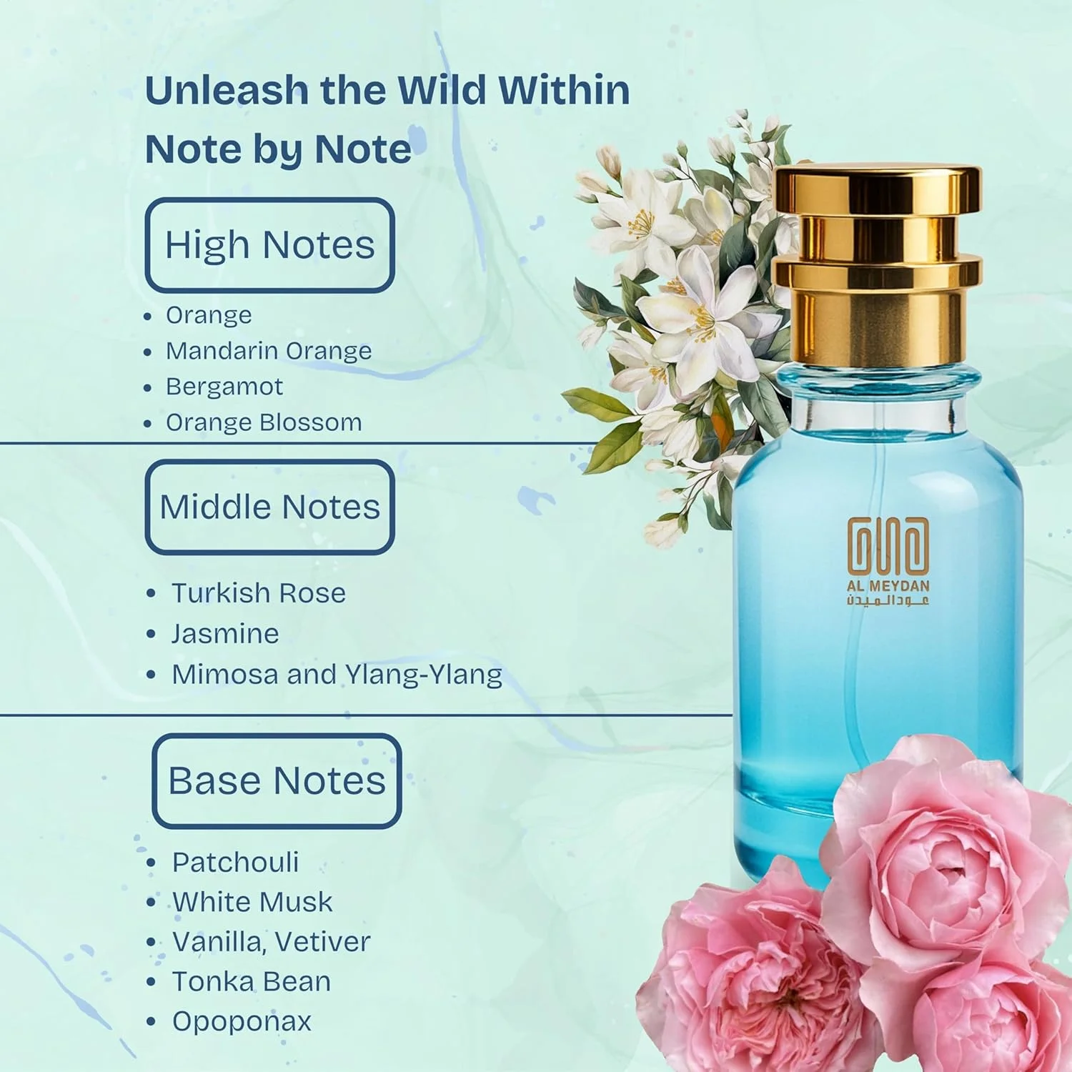 عطر روغنی عود المیدان زنانه - الهام گرفته از کوکو مادمازل اینتنس، کهربایی چوبی با رایحه های پرتقال، رز و وانیل - بدون الکل - ماندگاری 8-12 ساعته برای ظرافت شبانه (100 میلی لیتر)