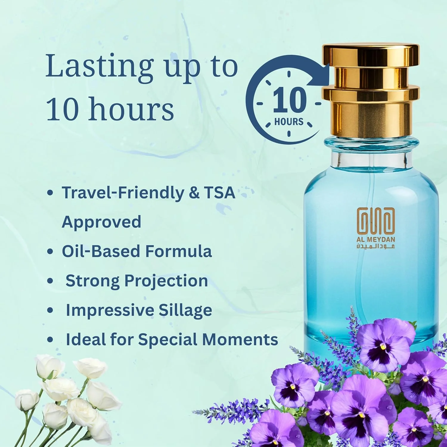 عطر روغنی عود المیدان زنانه - الهام گرفته از رایحه گلی ملایم رومانتیک ویش با انار، فریزیا و گل صد تومانی - بدون الکل - ماندگاری 6-8 ساعته برای استفاده روزمره (100 میلی لیتر)