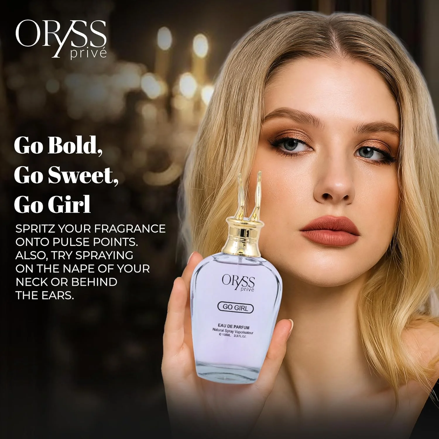 ادکلن زنانه ORYSS prive Go Girl | رایحه ای جسورانه، شیرین و اعتیادآور | نت های بادام، گل مریم، یاس سامباک، دانه تونکا و کاکائو | عطر مصرف روزانه | 100 میلی لیتر ادکلن زنانه ORYSS prive Go Girl | رایحه ای جسورانه، شیرین و اعتیادآور | نت های بادام، گل مریم، یاس سامباک، دانه تونکا و کاکائو | عطر مصرف روزانه | 100 میلی لیتر