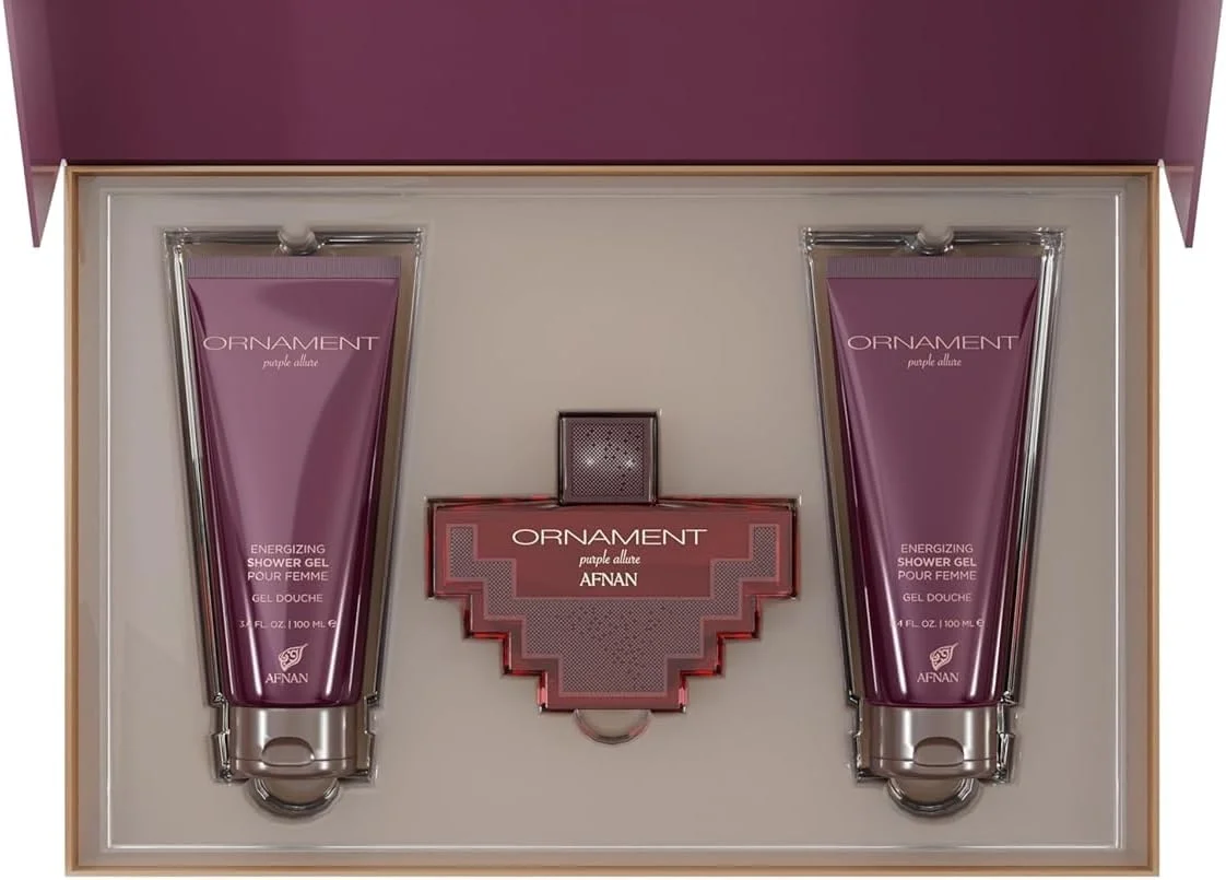 ست هدیه افنان Ornament Purple Allure ادو پرفیوم + لوسیون بدن 100 میلی لیتر + ژل دوش 100 میلی لیتر ست هدیه عطر زنانه ست هدیه افنان Ornament Purple Allure ادو پرفیوم + لوسیون بدن 100 میلی لیتر + ژل دوش 100 میلی لیتر ست هدیه عطر زنانه