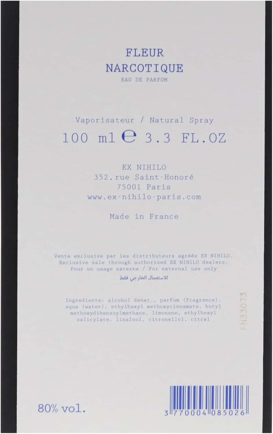ادو پرفیوم униsex EX NIHILO Fleur Narcotique حجم 100 میلی لیتر