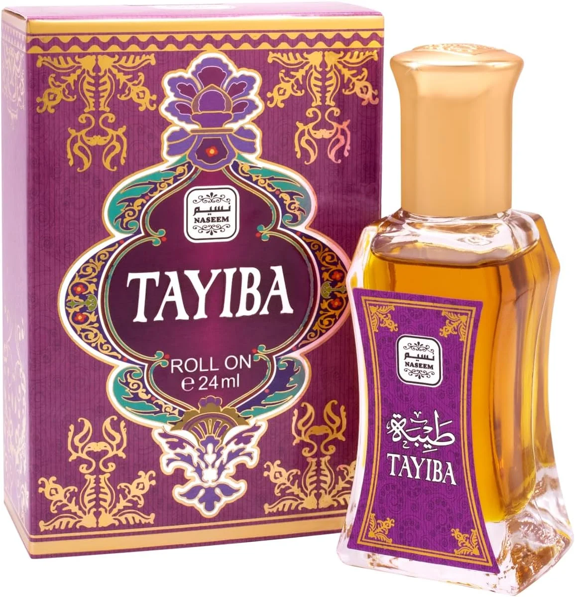 عطر روغنی رولی 24 میلی لیتری نسیم طیبه مردانه و زنانه - رایحه لوکس رز و مشک، بدون الکل، ماندگاری طولانی، روغن عطر ضد حساسیت، مناسب برای استفاده روزانه