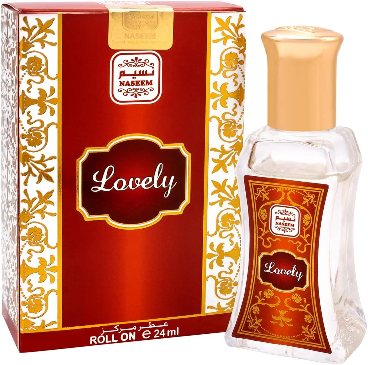 روغن عطر رولی نسیم Lovely حجم 24 میلی لیتر - ادو پرفیوم با رایحه ملایم برای آقایان و بانوان - ماندگاری طولانی، ضد حساسیت، بدون الکل با رایحه مرکبات تازه، گل ها و چوب مناسب استفاده روزانه
