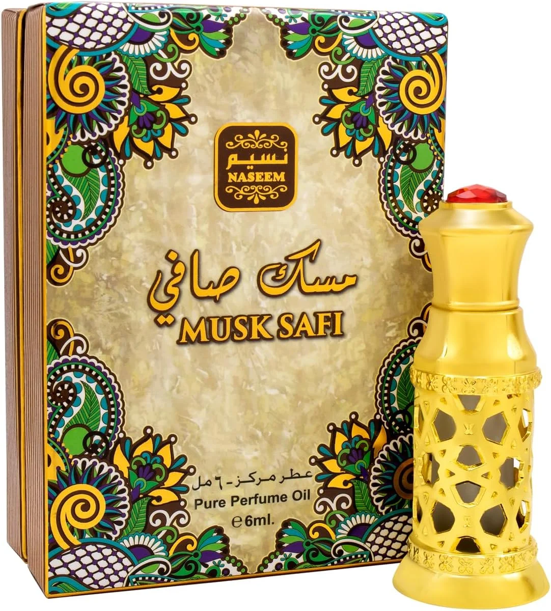 عطر روغنی مردانه و زنانه نسیم Musk Safi حجم 6 میلی لیتر | ترکیبی غنی از مشک، عنبر و چوب صندل | ماندگاری طولانی، رایحه ضد حساسیت | عطر ممتاز بدون الکل و سازگار با پوست
