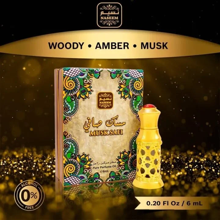 عطر روغنی مردانه و زنانه نسیم Musk Safi حجم 6 میلی لیتر | ترکیبی غنی از مشک، عنبر و چوب صندل | ماندگاری طولانی، رایحه ضد حساسیت | عطر ممتاز بدون الکل و سازگار با پوست عطر روغنی مردانه و زنانه نسیم Musk Safi حجم 6 میلی لیتر | ترکیبی غنی از مشک، عنبر و چوب صندل | ماندگاری طولانی، رایحه ضد حساسیت | عطر ممتاز بدون الکل و سازگار با پوست