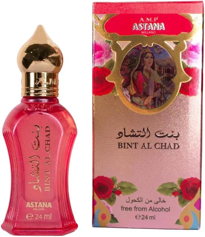 عطر روغنی متمرکز آستانا صندل زعفران 24 میلی لیتر - عطر عربی ماندگار با رایحه غنی چوب صندل و زعفران، عطر بدون الکل унисекс