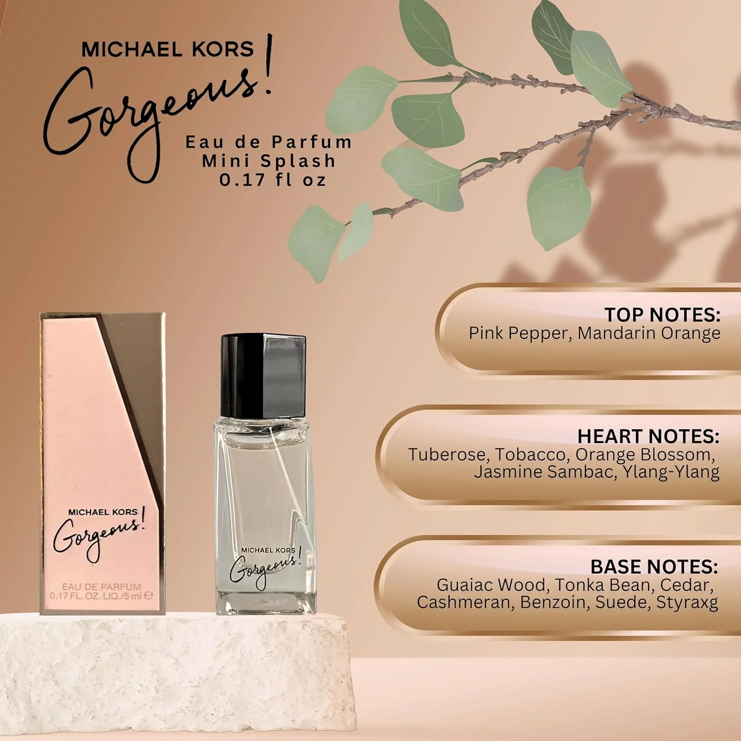 عطر زنانه مینی اسپلش مایکل کورس Gorgeous ادو پرفیوم 5 میلی لیتر
