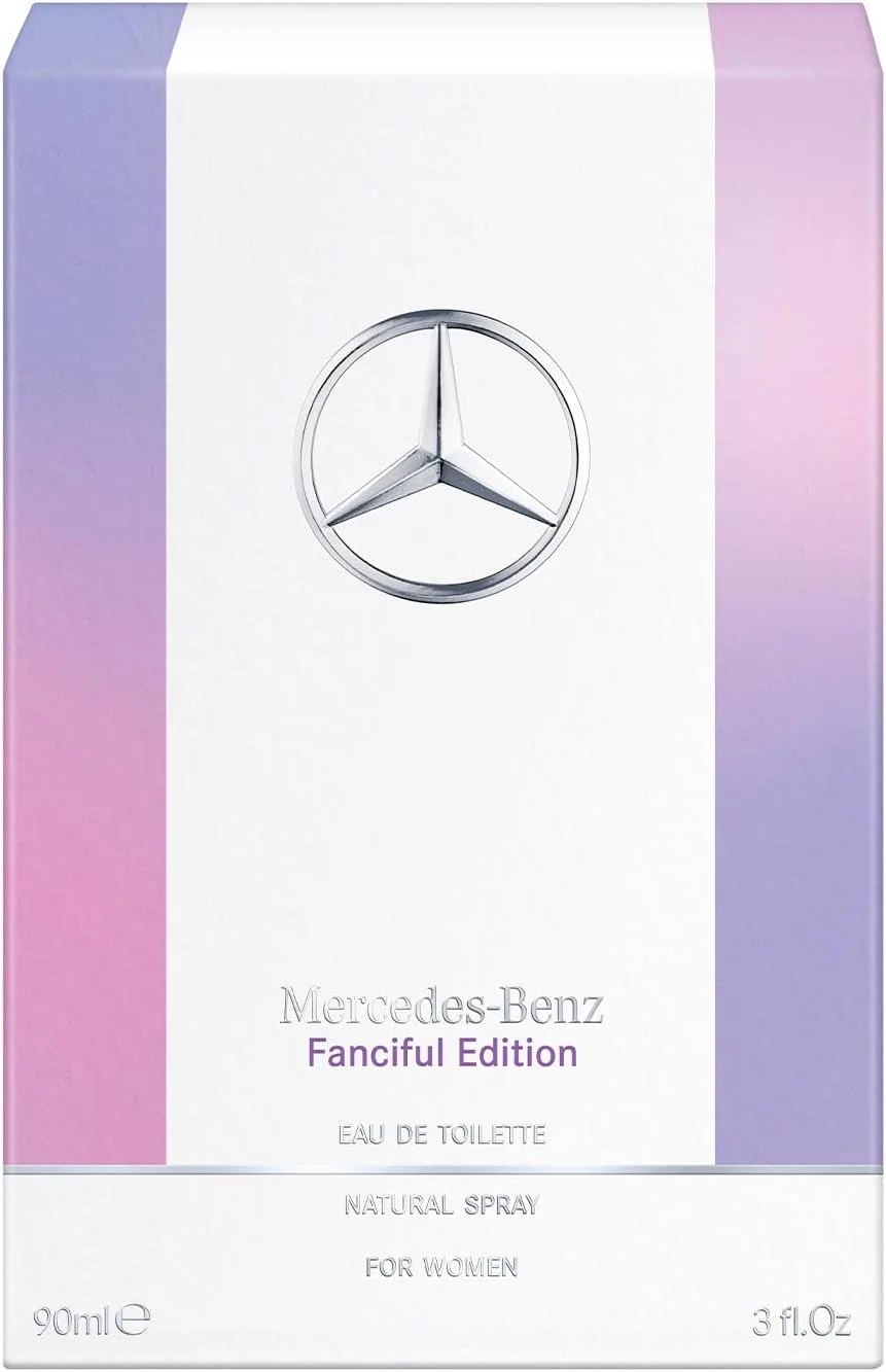 ادکلن زنانه مرسدس بنز فانسفول ادو تویلت - 3 Fl Oz - عطر زنانه - رایحه مرکباتی و مشک - عطر لوکس ماندگار با رایحه ماندارین، گل رز و چوب عنبر