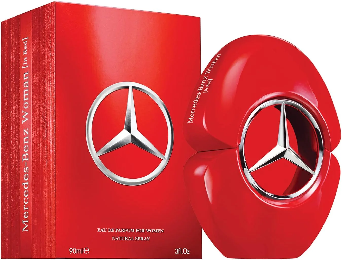 مرسدس بنز Woman in Red - ادو پرفیوم زنانه - عطر یاس - رایحه گلابی و نعناع هندی - عطر ماندگار - 90 میلی لیتر