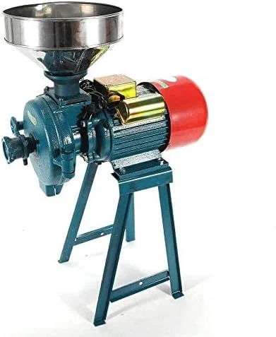 آسیاب برقی 2200 واتی LHTYXX، آسیاب تجاری سنگین، آسیاب خشک برقی برای غلات، ذرت، قهوه، گندم، دستگاه خوراک با قیف، C