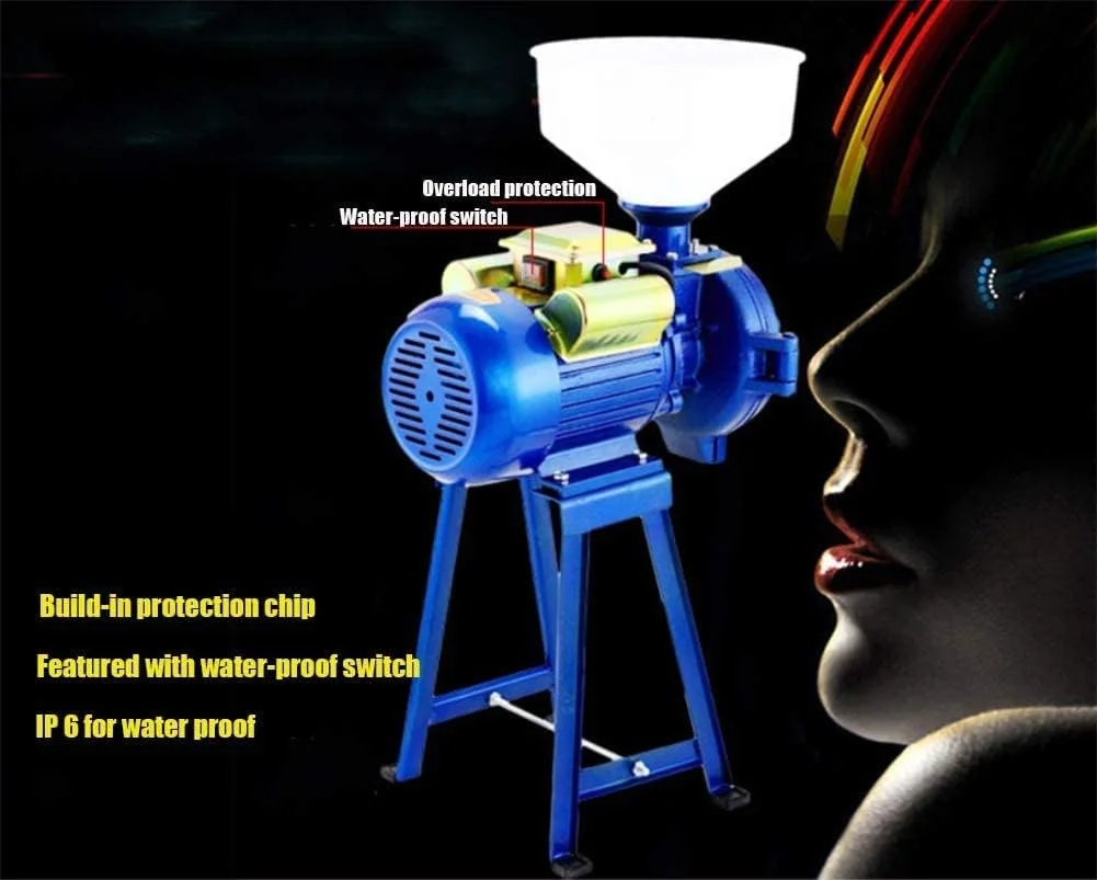 آسیاب برقی WRQzxcv 2200W، آسیاب صنعتی سنگین، آسیاب خشک برقی برای غلات، ذرت، دانه، قهوه، گندم، دستگاه خوراک با قیف آسیاب برقی WRQzxcv 2200W، آسیاب صنعتی سنگین، آسیاب خشک برقی برای غلات، ذرت، دانه، قهوه، گندم، دستگاه خوراک با قیف