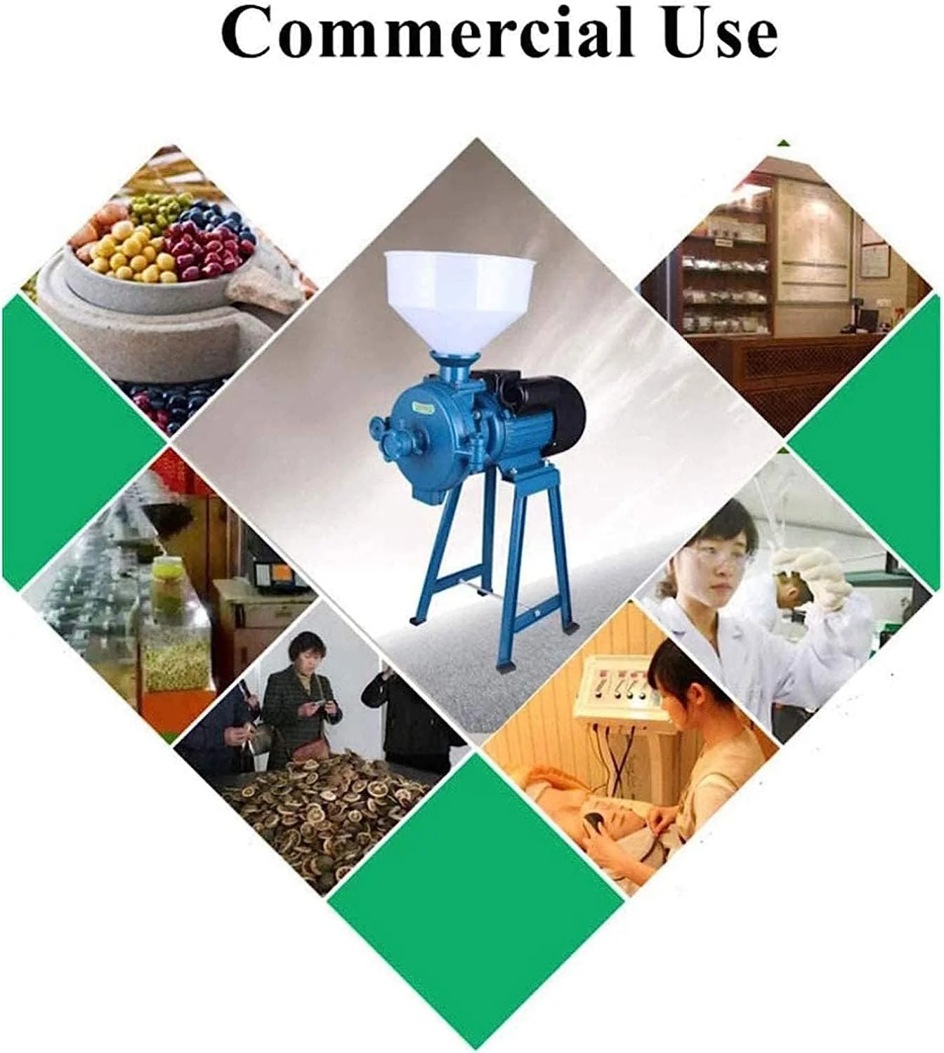 آسیاب صنعتی 1500 واتی KENONU برای فروشگاه های خانگی، آسیاب برقی غلات خشک، دستگاه آسیاب آرد، آسیاب غلات با قیف، ذرت/قهوه/گندم/برنج آسیاب صنعتی 1500 واتی KENONU برای فروشگاه های خانگی، آسیاب برقی غلات خشک، دستگاه آسیاب آرد، آسیاب غلات با قیف، ذرت/قهوه/گندم/برنج