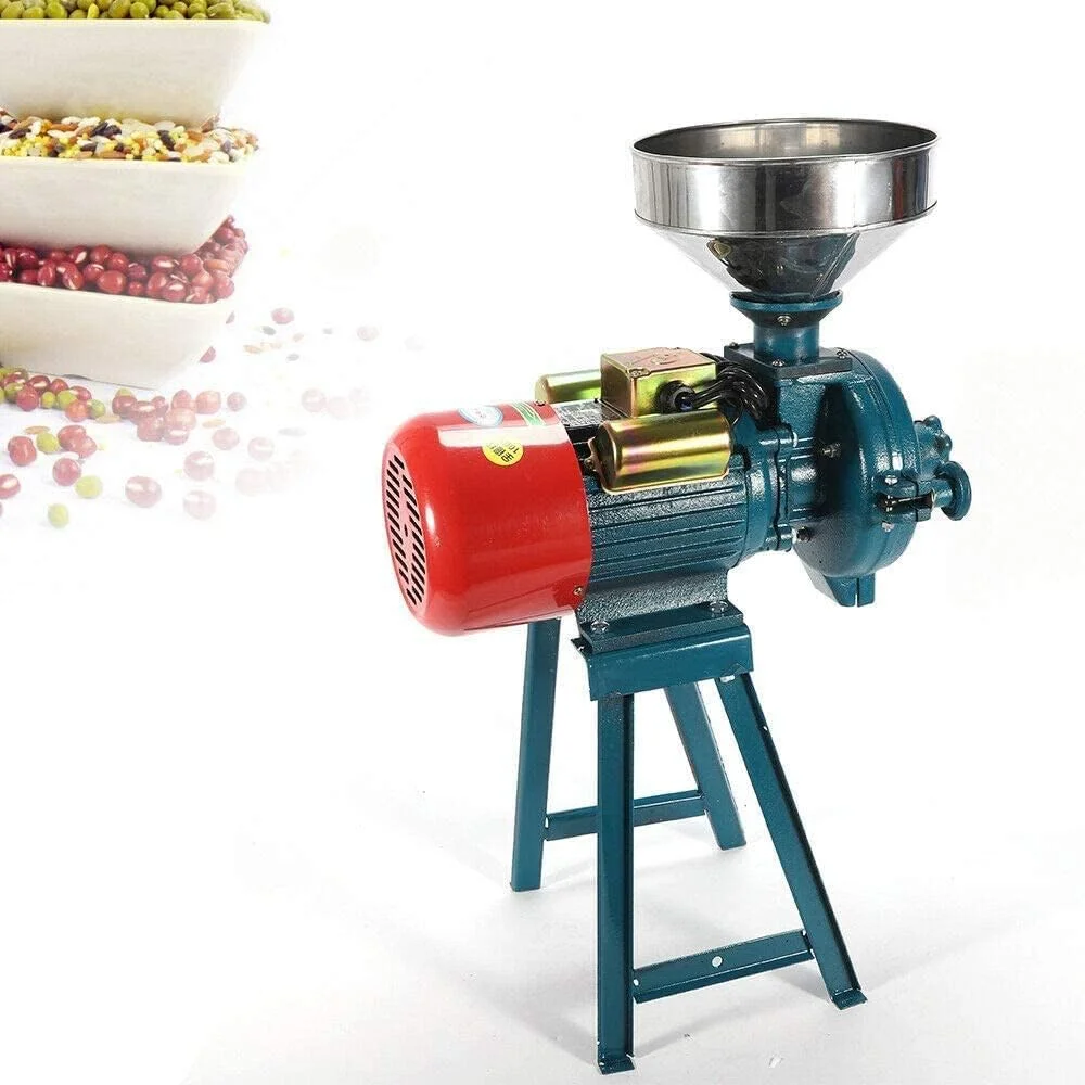 آسیاب برقی 2200 واتی، آسیاب صنعتی سنگین، آسیاب خشک برقی برای غلات، ذرت، دانه قهوه، گندم، دستگاه خوراک با قیف، C
