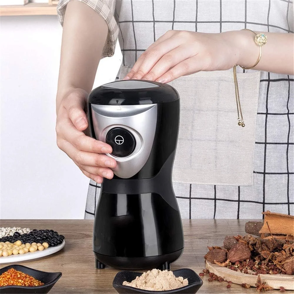 آسیاب غلات PURRL، آسیاب برقی ادویه و قهوه برای مواد غذایی مرطوب/خشک، تیغه های فولادی ضد زنگ قدرتمند و برس تمیز کننده، سورپرایز کوچک