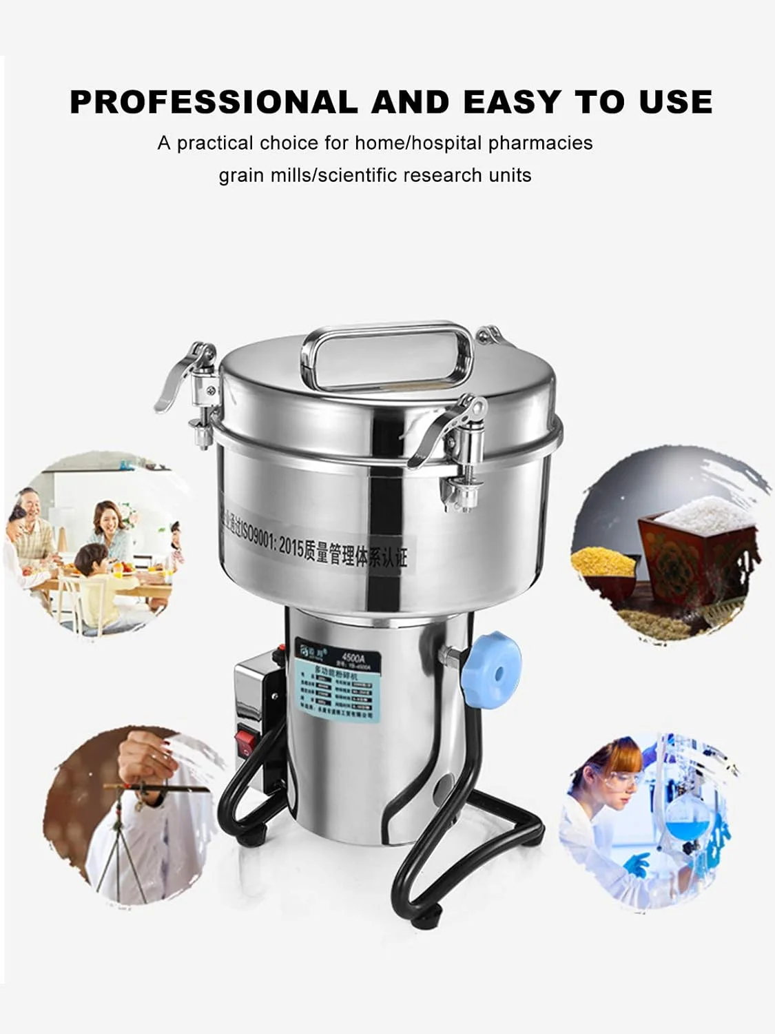 آسیاب غلات برقی TIM-LI، آسیاب آرد برقی پرسرعت 4500G، برای ادویه جات ترشی جات آشپزخانه فلفل قهوه ذرت، 110 ولت آسیاب غلات برقی TIM-LI، آسیاب آرد برقی پرسرعت 4500G، برای ادویه جات ترشی جات آشپزخانه فلفل قهوه ذرت، 110 ولت