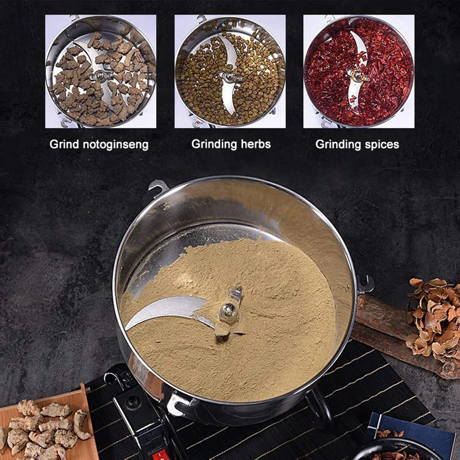 آسیاب غلات برقی TIM-LI، آسیاب آرد برقی پرسرعت 4500G، برای ادویه جات ترشی جات آشپزخانه فلفل قهوه ذرت، 110 ولت آسیاب غلات برقی TIM-LI، آسیاب آرد برقی پرسرعت 4500G، برای ادویه جات ترشی جات آشپزخانه فلفل قهوه ذرت، 110 ولت