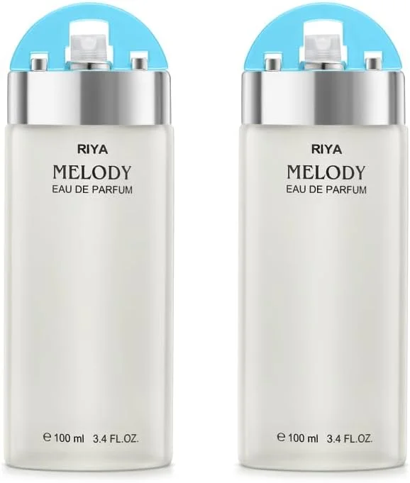 RIYA MELODY (سبز دریایی) | عطر 100 میلی لیتری زنانه | رایحه ماندگار | اسپری عطر مرکباتی گلی و تازه | رایحه ملایم | رایحه با طراوت صبحگاهی | بسته 2 عددی (100 میلی لیتر)