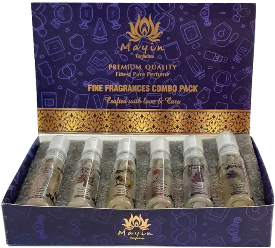 مجموعه ادو پرفیوم زنانه ماین پرفیومز Mysterious Girl، Light Oudh، Summer Cologne، Romentic Rains، Musky Love، Lavender Love / اسپری / مجموعه EDP / مجموعه جیبی، بسته 6 عددی (6 * 10 میلی لیتر) 60 میلی لیتر