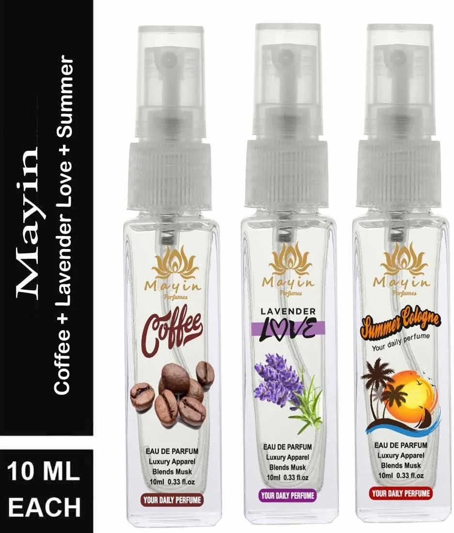 ادکلن جیبی زنانه ماین پرفیومز مدل Coffee, Lavender Love, Summer Cologne حجم 30 میلی لیتر (بسته 3 عددی)