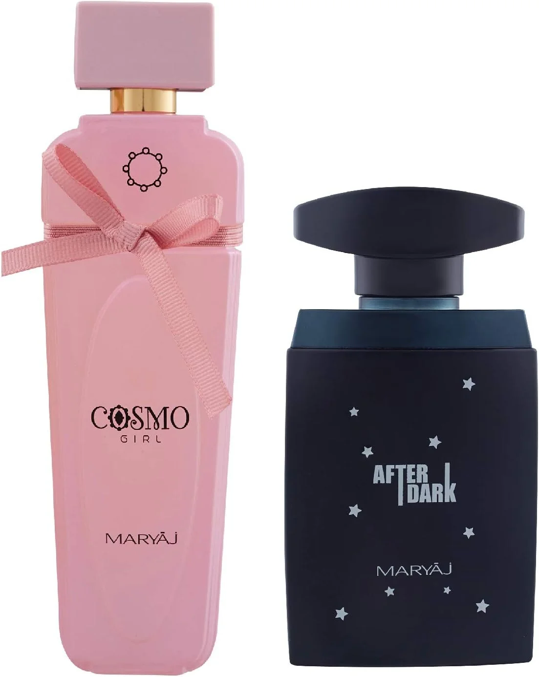 مریاج عطر زنانه کوزمو گرل ادو پرفیوم گلی پودری 100 میلی لیتر و مریاج عطر مردانه افتر دارک ادو پرفیوم چوبی آروماتیک 100 میلی لیتر + 2 تستر عطر رایگان