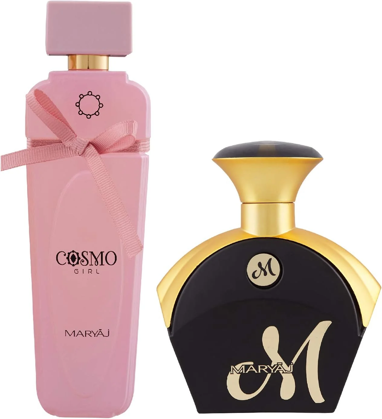 ادکلن زنانه مریاج Cosmo Girl با رایحه پودری گلی 100 میلی لیتر و ادکلن زنانه مریاج M for Her با رایحه گلی میوه ای 90 میلی لیتر + 2 تستر عطر رایگان