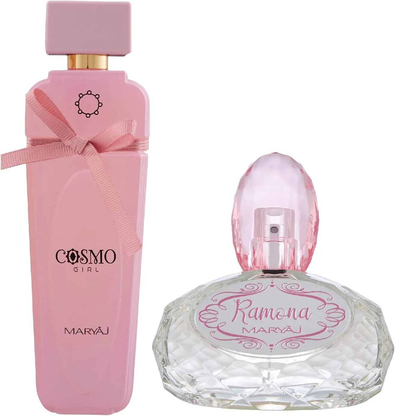 مریاج Cosmo Girl ادو پرفیوم زنانه با رایحه گل‌دار و پودری 100 میلی‌لیتر و مریاج Ramona ادو پرفیوم زنانه با رایحه مرکباتی و گل‌دار 100 میلی‌لیتر + 1 تستر عطر