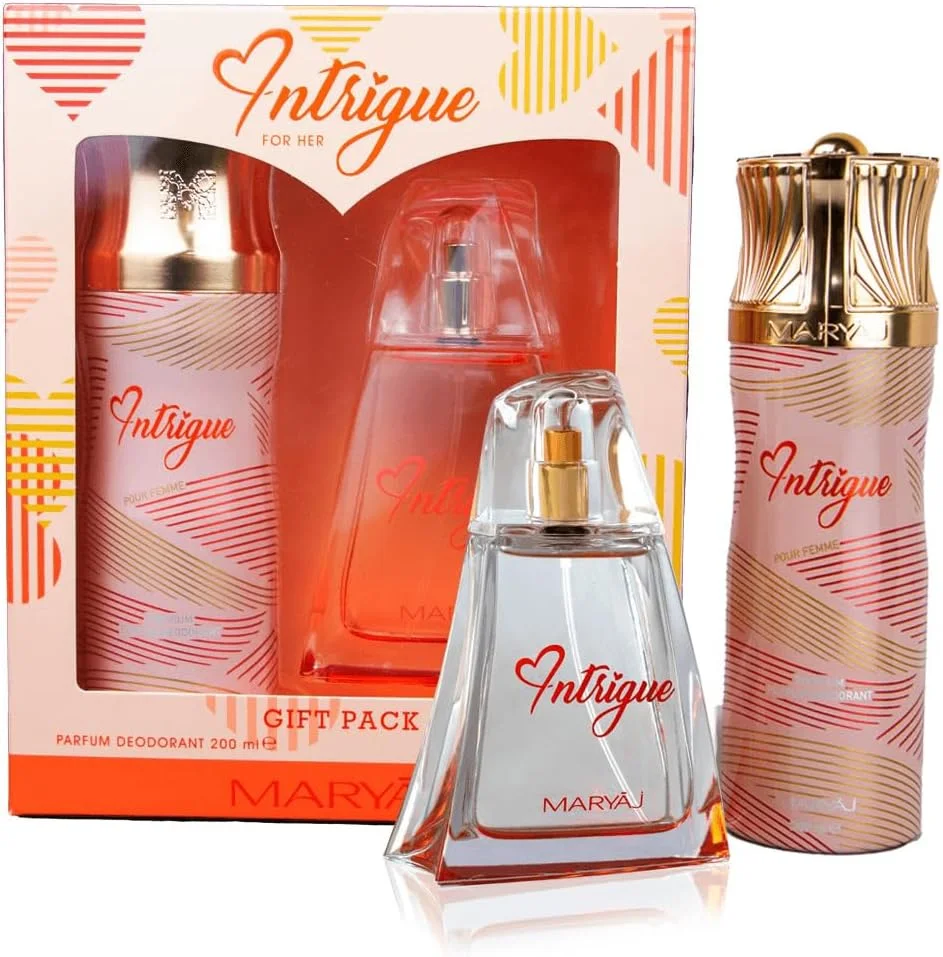 مجموعه هدیه عطر زنانه Maryaj Intrigue EDP به همراه اسپری بدن 200 میلی لیتر