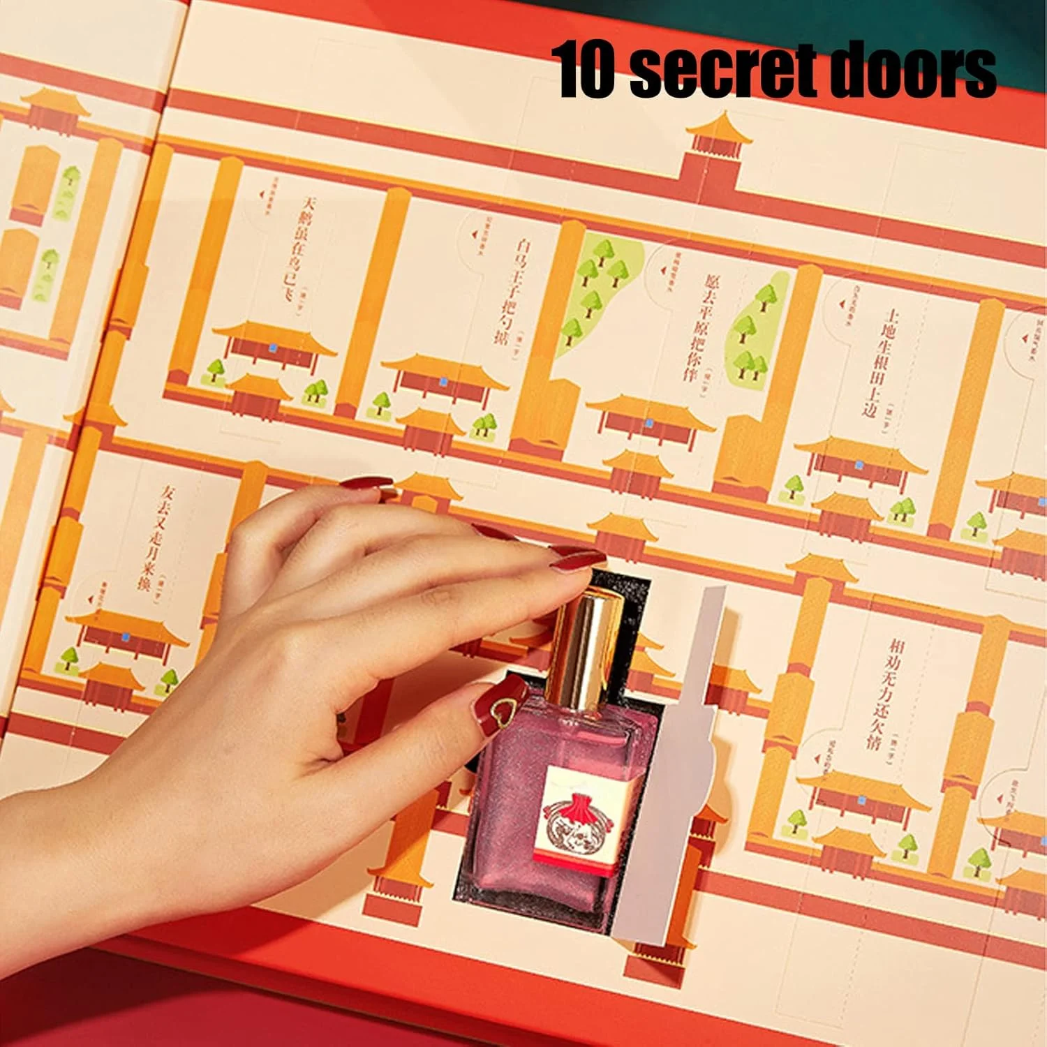 ست 10 عددی عطر با جعبه مکشی مغناطیسی، ست مینیاتوری عطر زنانه، ست عطر میوه ای و گلی از رایحه ملایم تا تیره برای روز ولنتاین، هدیه تولد