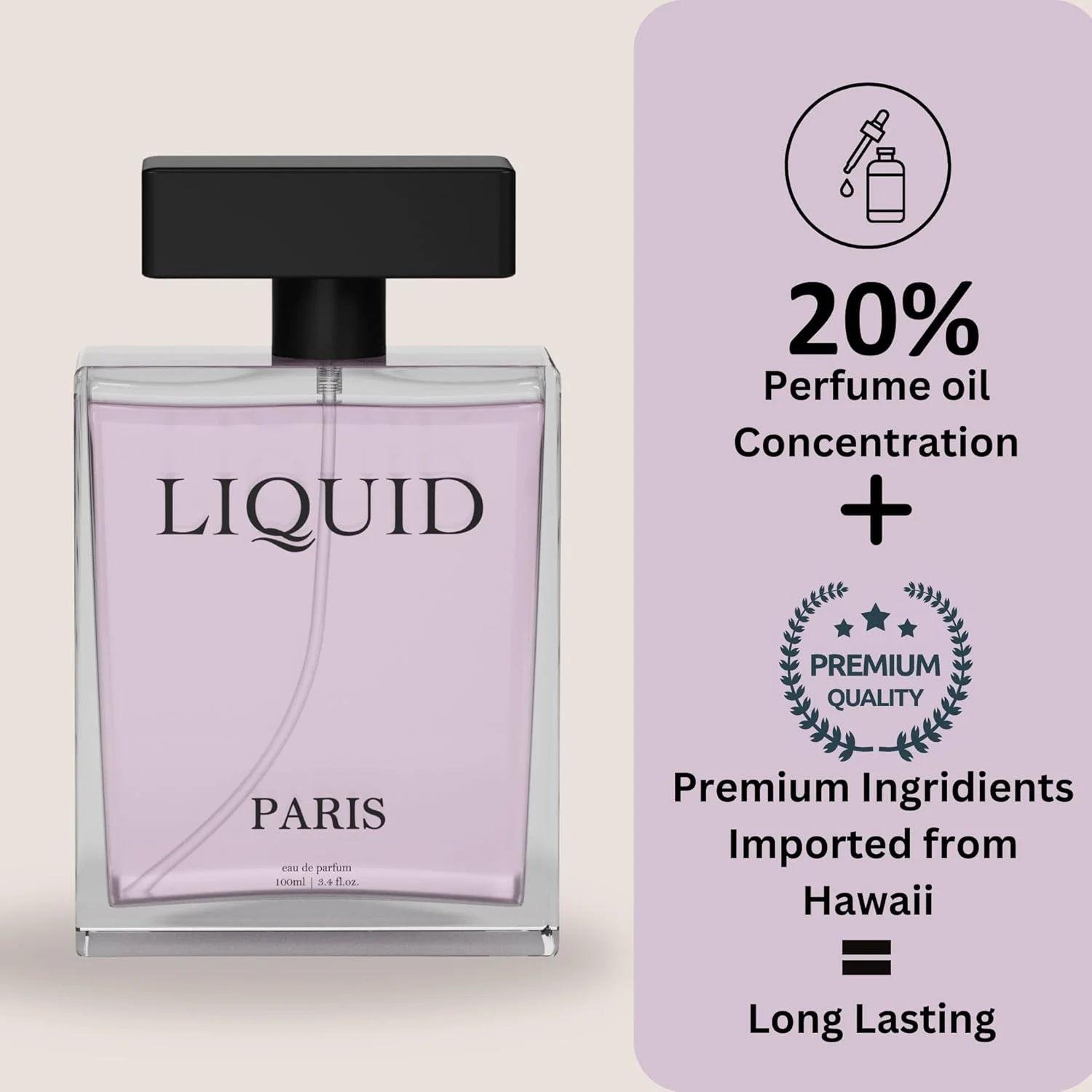عطر زنانه LIQUID Luxury Paris، ۱۰۰ میلی لیتر - رایحه ممتاز با ماندگاری طولانی، رایحه زنانه ظریف با نت های گلی و میوه ای، مناسب برای شب های قرار، هدیه ای ایده آل برای زنان عطر زنانه LIQUID Luxury Paris، ۱۰۰ میلی لیتر - رایحه ممتاز با ماندگاری طولانی، رایحه زنانه ظریف با نت های گلی و میوه ای، مناسب برای شب های قرار، هدیه ای ایده آل برای زنان