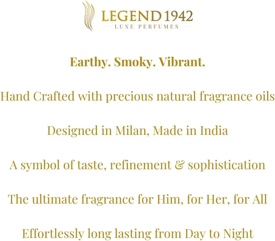 عطر لوکس و ماندگار لجند 1942 | این-دی-ان-ای بلک 100 میلی لیتر | عطر برند برای مردان و زنان | کلن - رایحه گل | ملزومات روزمره - هدیه | دست ساز توسط آمیتاب باچان